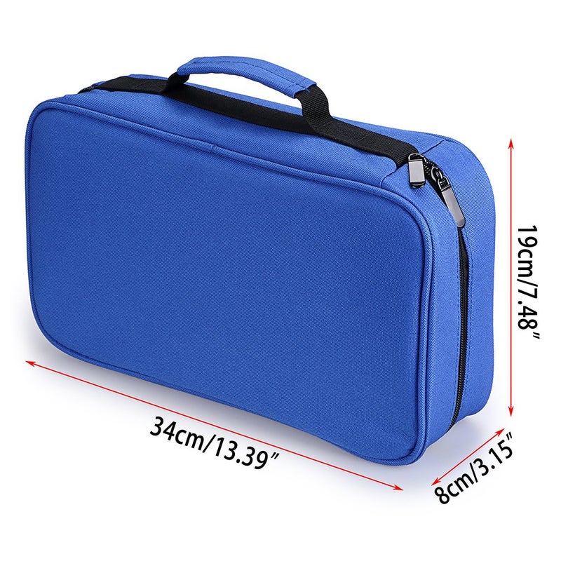 BTSKY Art Marker Carrying Case Lipstick Organizer-60 Slots Canvas Zippered Markers Storage for Prismacolor Touch Spectrum Noir Paint Sharpie Markers, Empty Wallet Only (Blue) - Image 2